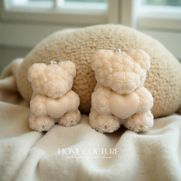FLORAL TEDDY BEAR CANDLE SET